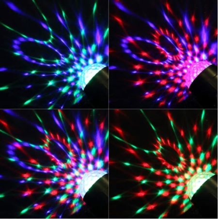 Boule disco d'éclairage multicolore : effets et couleurs